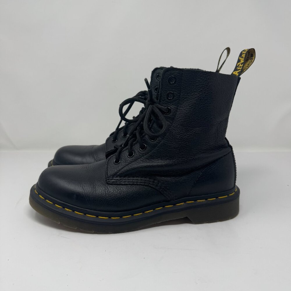 Dr. Martens Black Leather Pascal Combat Boots US 8 UK